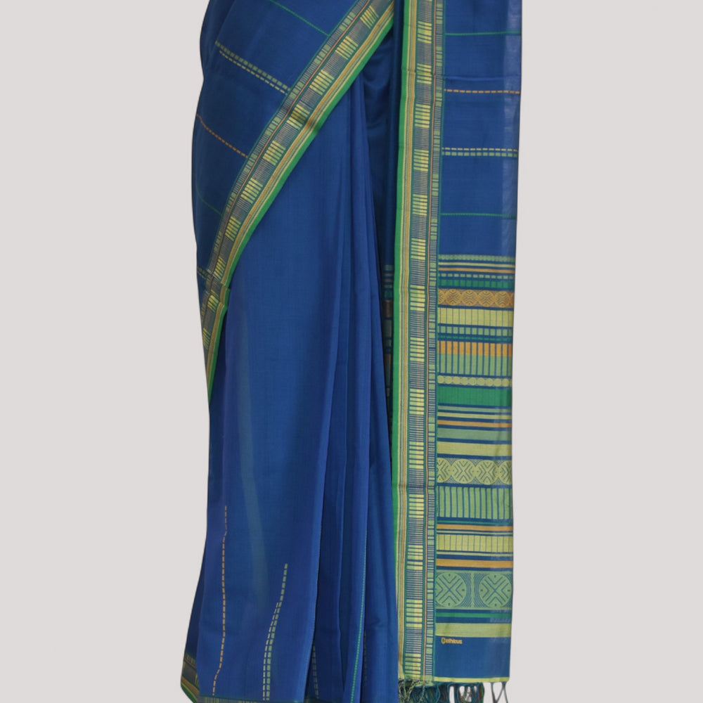
                      
                        Blue - Sticks and Swirls Organic Cotton Saree
                      
                    