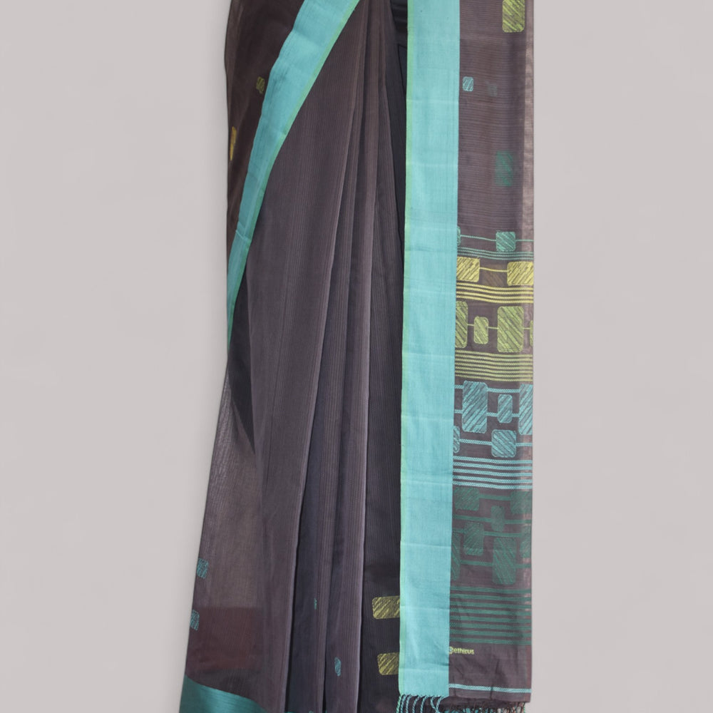 
                      
                        Charcoal Grey - Polka Motif  Organic Cotton Saree
                      
                    