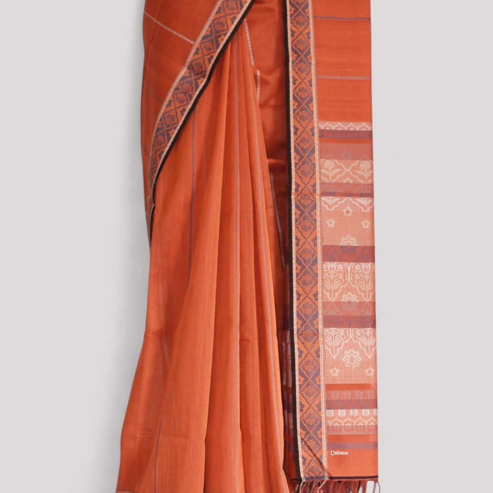 
                      
                        Rust - Jaipur Quilt Organic Cotton Saree
                      
                    