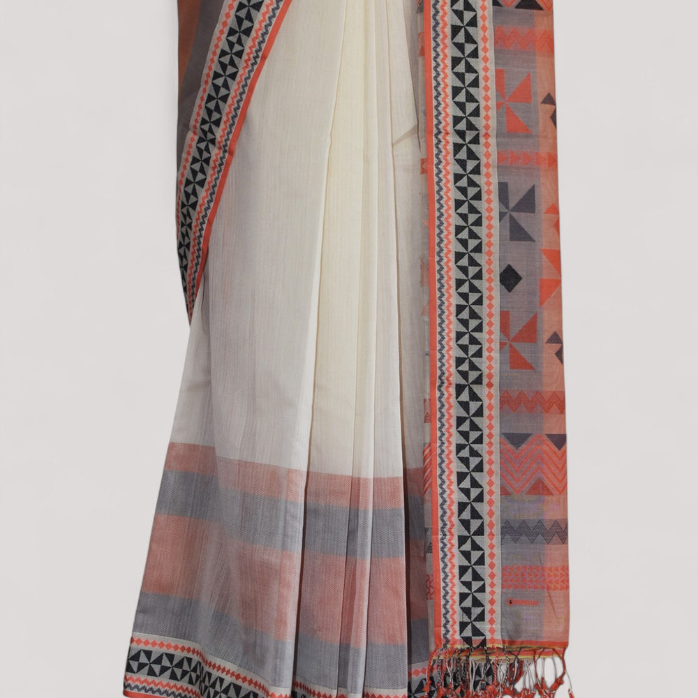 
                      
                        White - Siddhiralli Quilt Organic Cotton Saree
                      
                    