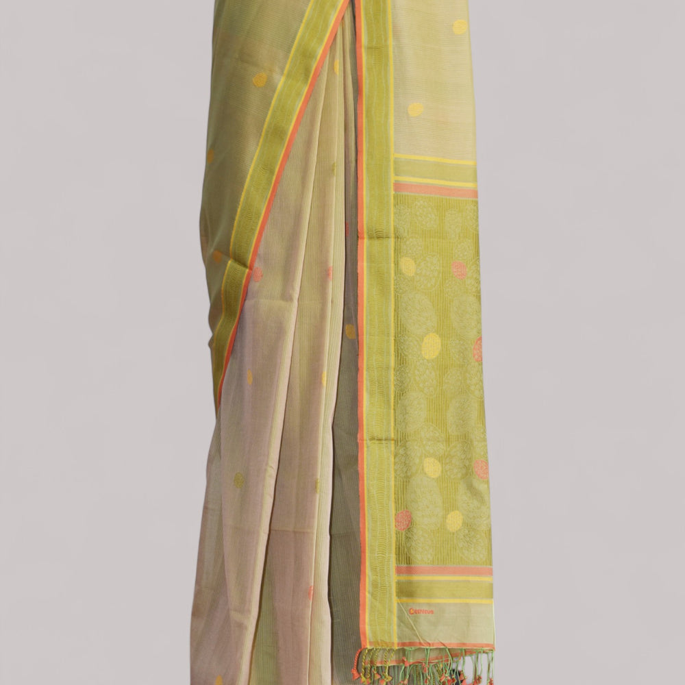 
                      
                        Cream - Cactus Motif Organic Cotton Saree
                      
                    