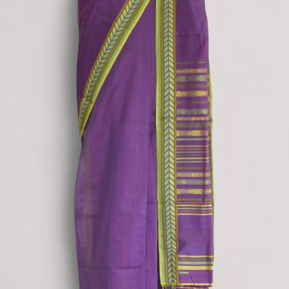 
                      
                        Purple - Arrowed Opulence Organic Cotton Saree
                      
                    