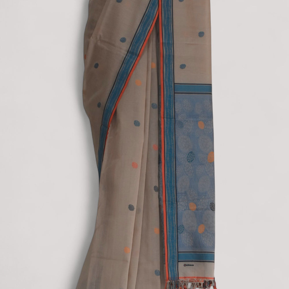 
                      
                        Beige - Cactus Motif Organic Cotton Saree
                      
                    