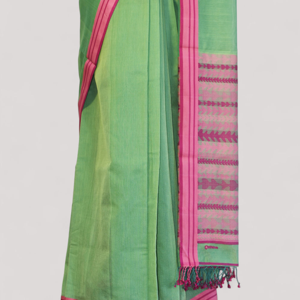 
                      
                        Green - Tulip Motif Organic Cotton Saree
                      
                    