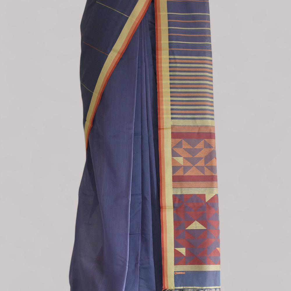 
                      
                        Charcoal Grey - Triangle Motif Organic Cotton Saree
                      
                    