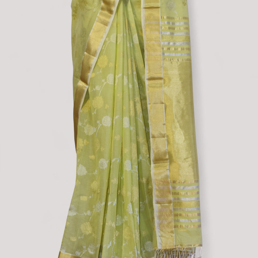 
                      
                        Lime Green - Gilded Grove Organic Cotton Saree
                      
                    