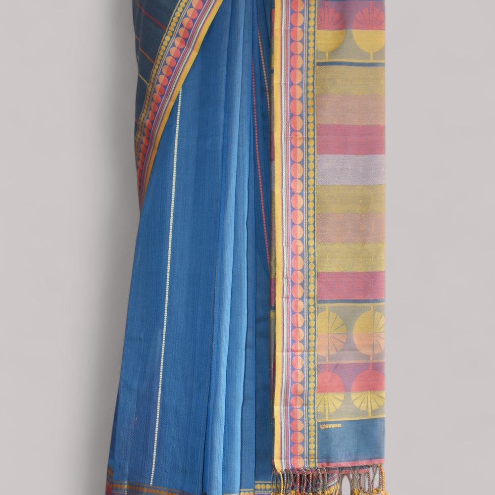 
                      
                        Bluish Grey - Spherical Grace Organic Cotton Saree
                      
                    