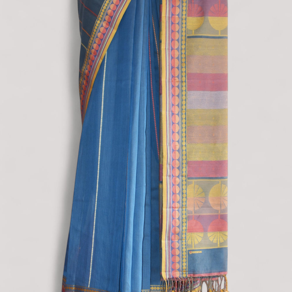 
                      
                        Bluish Grey - Spherical Grace Organic Cotton Saree
                      
                    