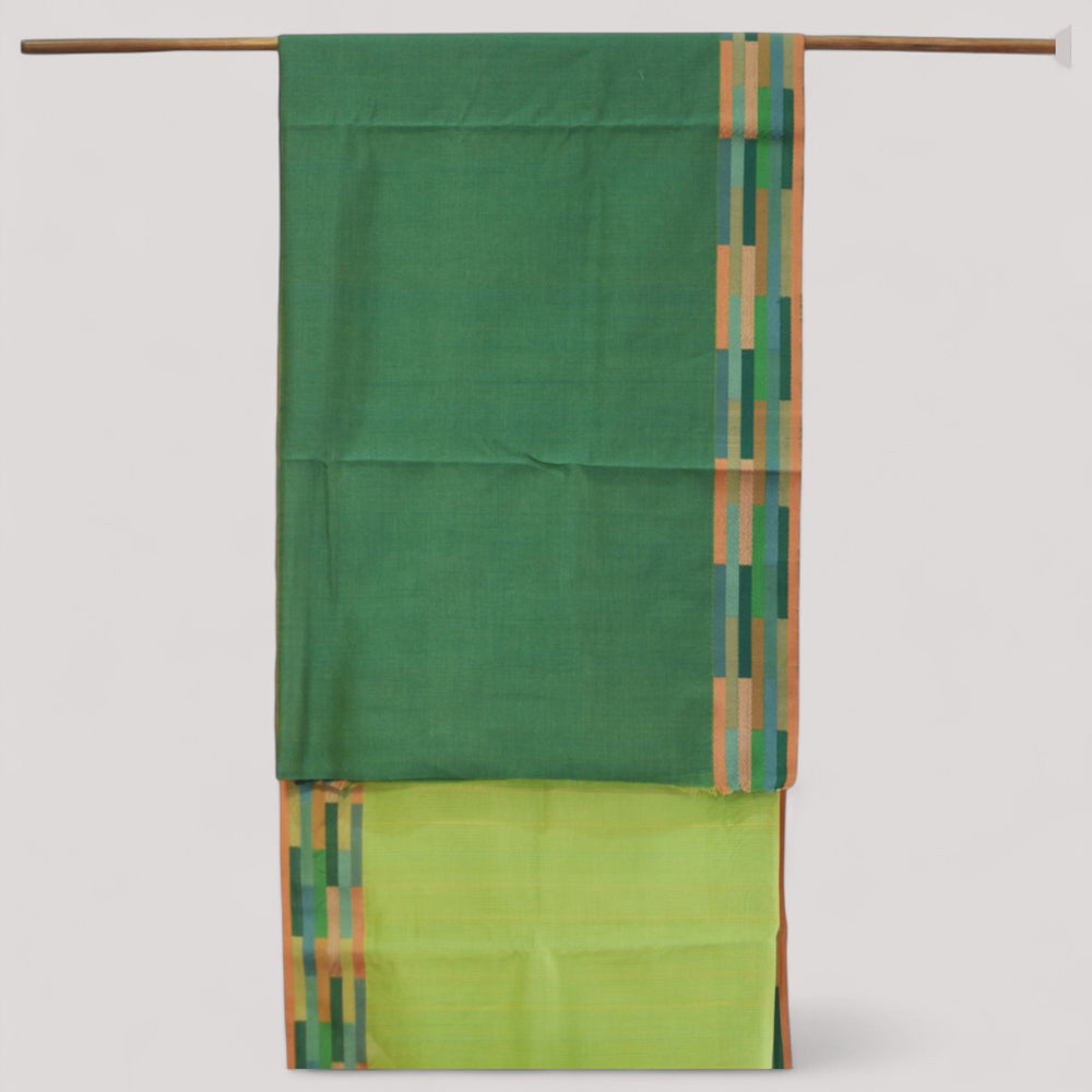
                      
                        Parrot Green - Rectangle Quilt Organic Cotton Saree
                      
                    
