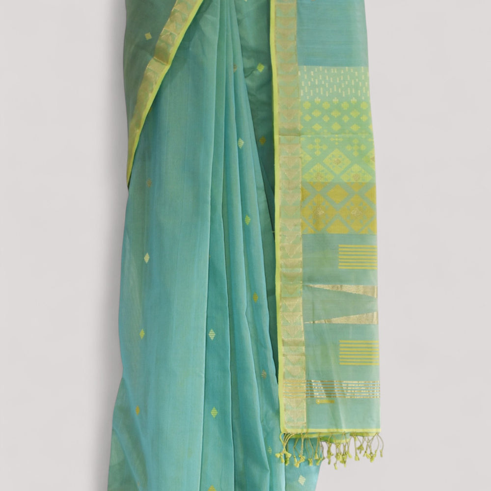 
                      
                        Sea Blue - Kites Motif Organic Cotton Saree
                      
                    