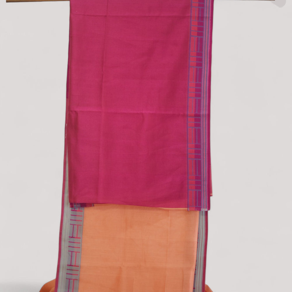 
                      
                        Peach - Regal Rectangle Motif Organic Saree
                      
                    