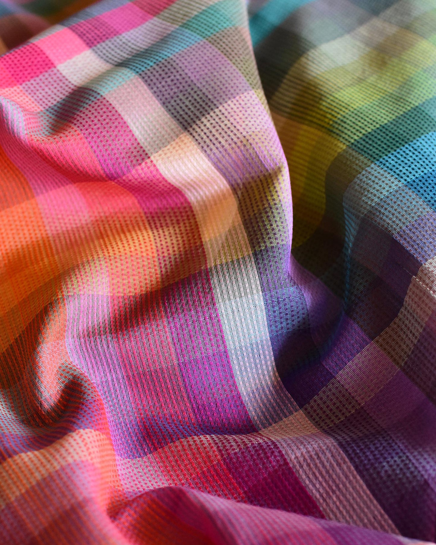 6400 Colour - Rainbow Organic Cotton Saree