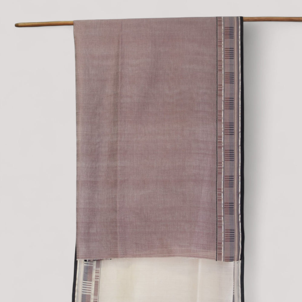 
                      
                        White - Zig Zag Motif Organic Cotton Saree
                      
                    