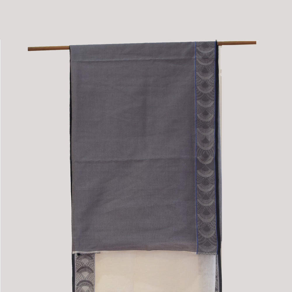 
                      
                        White - Arch Motif Organic Cotton Saree
                      
                    