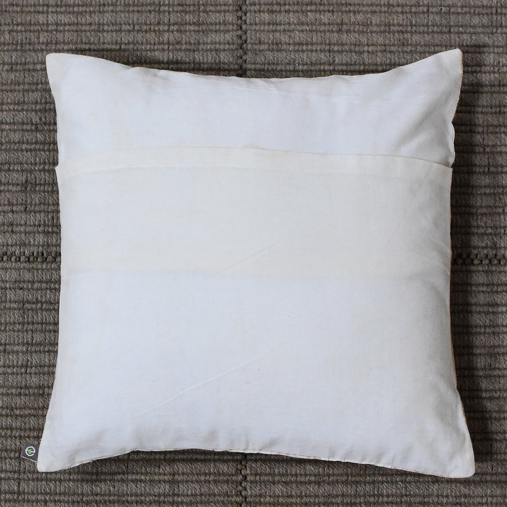 Cream & Gold - Arch Design with Pintucks Organic Cotton Cushion Cover 5