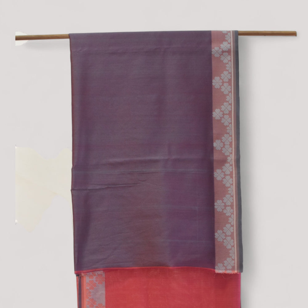 
                      
                        Rosewood - Clover Motif Organic Cotton Saree
                      
                    