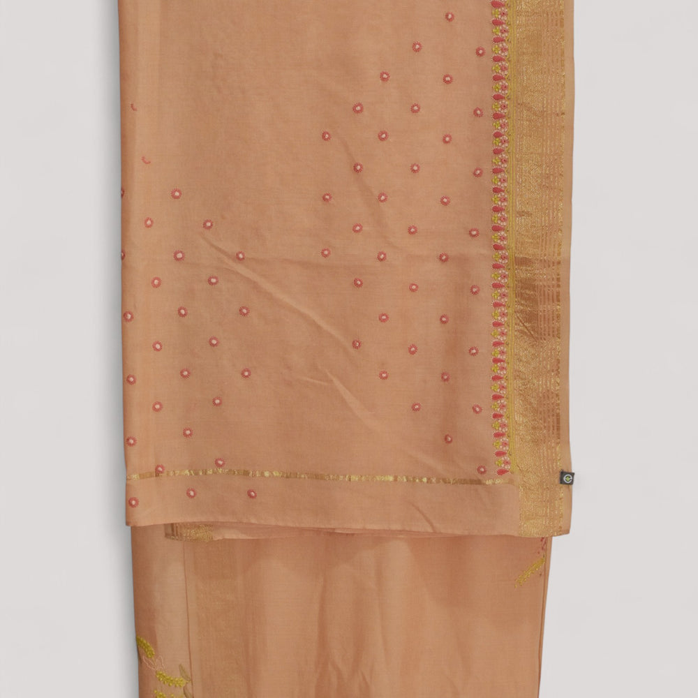 
                      
                        Peach - Hand Embroidered Organic Cotton Saree
                      
                    