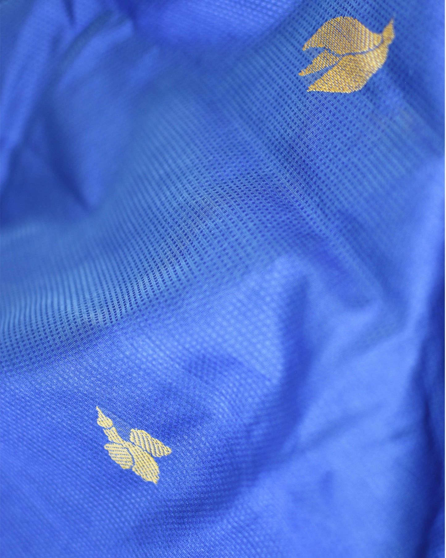 Blue - Waves Motif Organic Cotton Saree