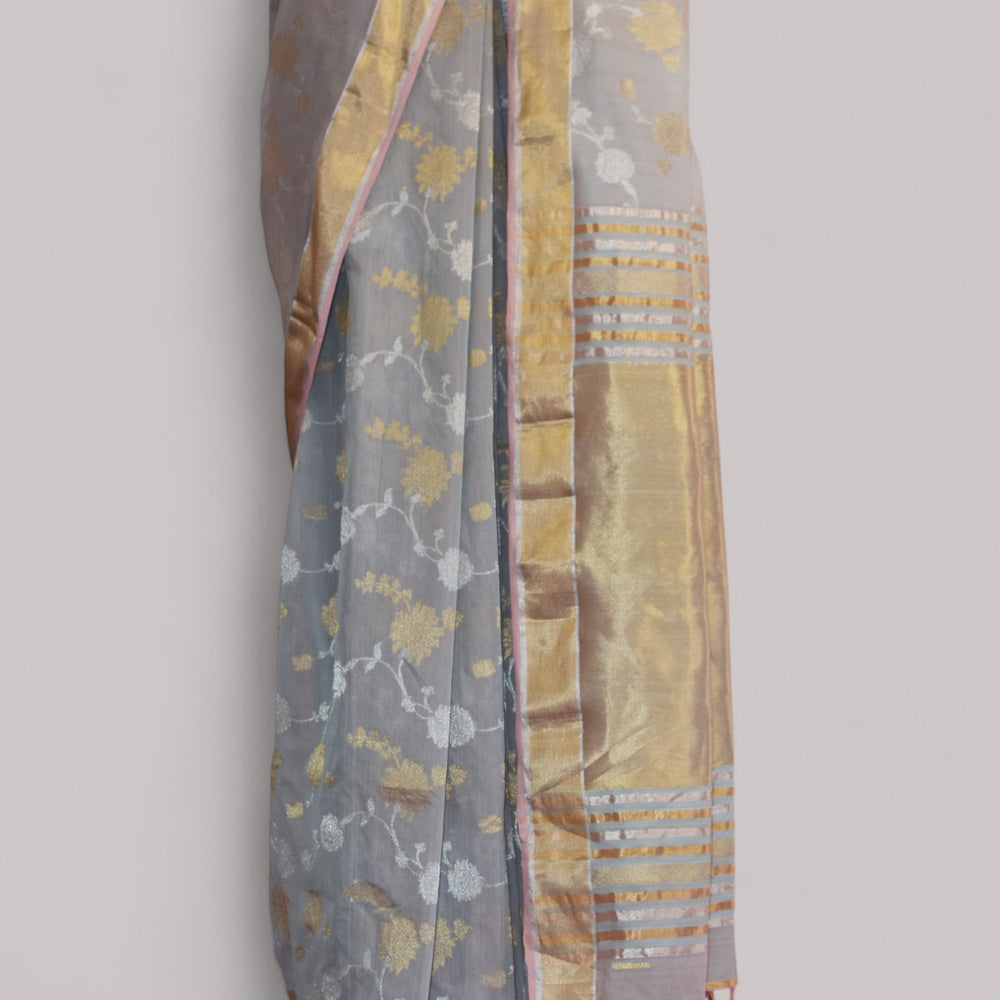 
                      
                        Ash Grey - Gilded Grove Organic Cotton Saree
                      
                    
