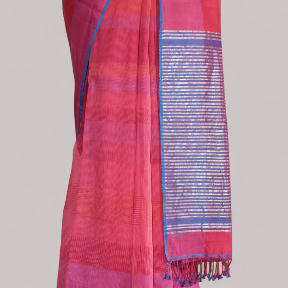 
                      
                        Pink - Stitch Texture Organic Cotton Saree
                      
                    