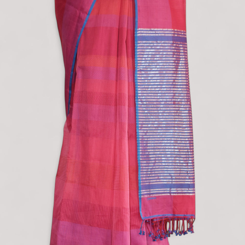 
                      
                        Pink - Stitch Texture Organic Cotton Saree
                      
                    