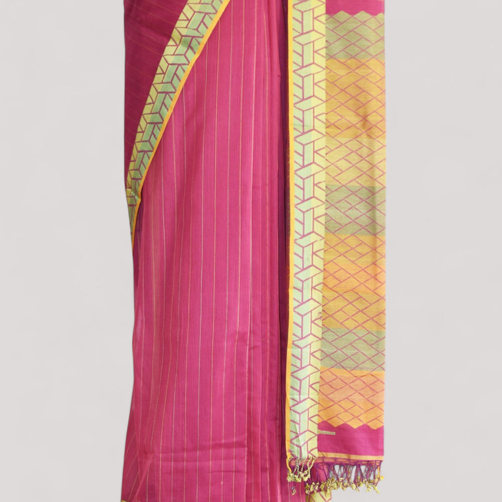 
                      
                        Pink - Rectangle Motif Organic Cotton Saree
                      
                    