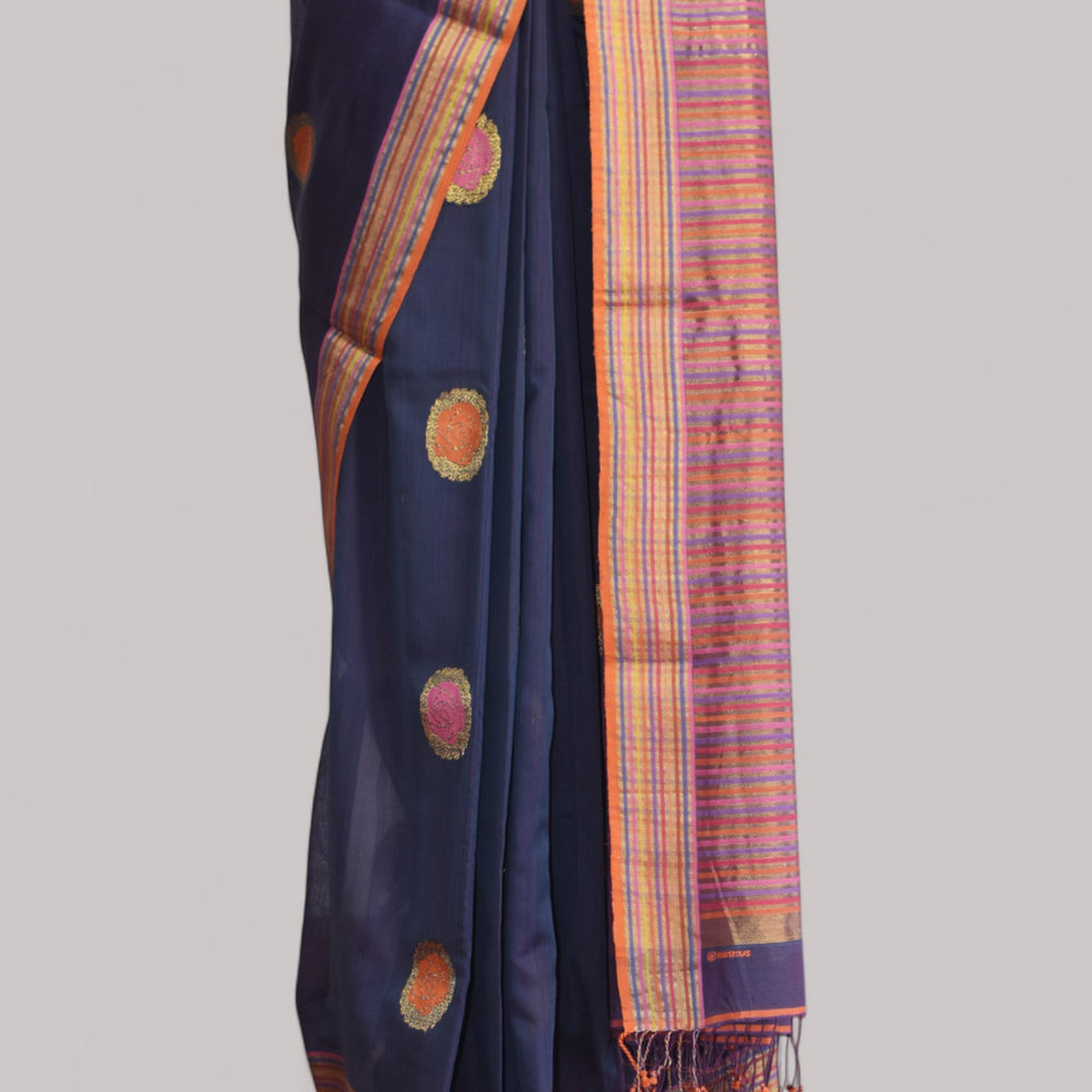 
                      
                        Purple - Rose Butta Organic Cotton Saree
                      
                    
