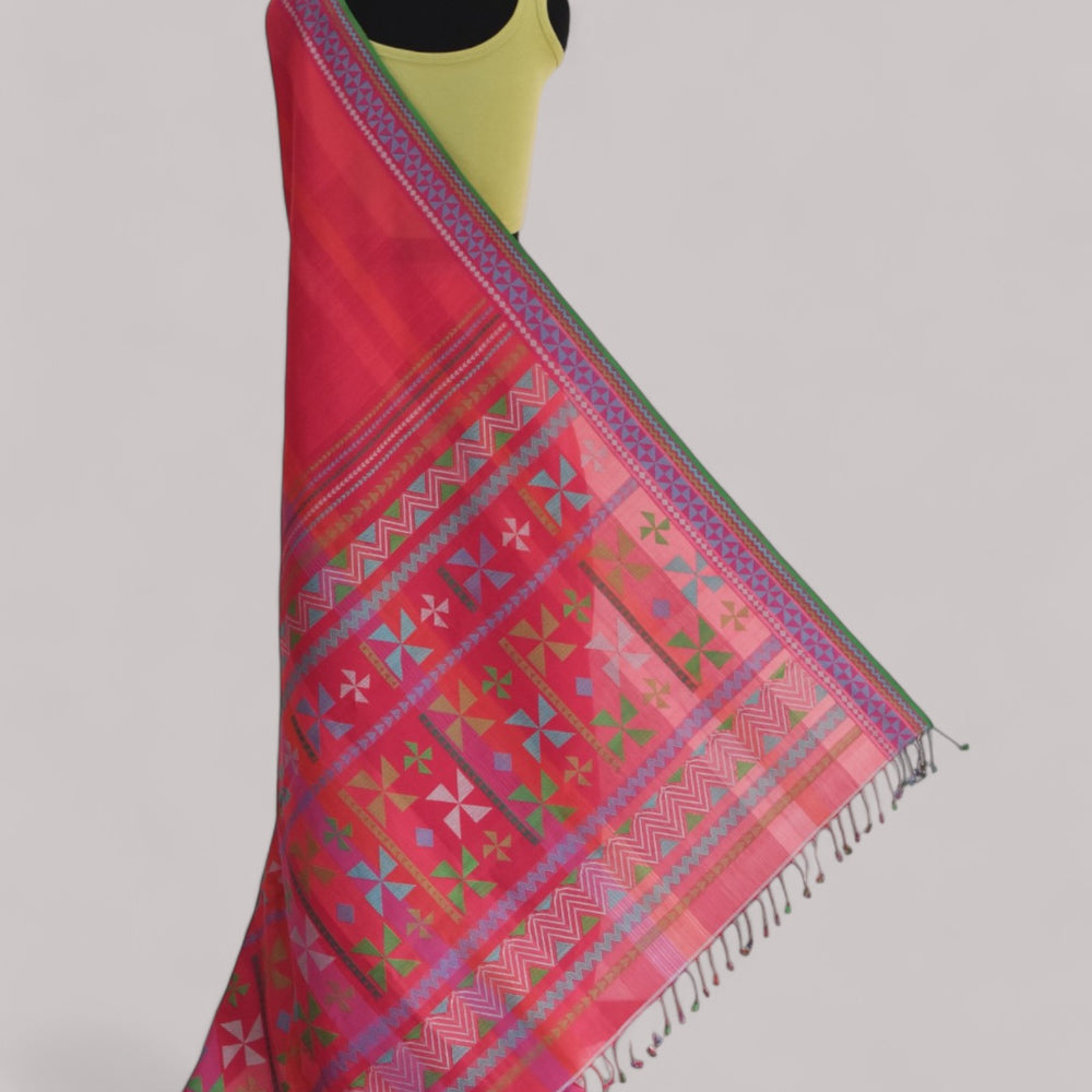 Pink - Siddhiralli Quilt Organic Cotton Saree