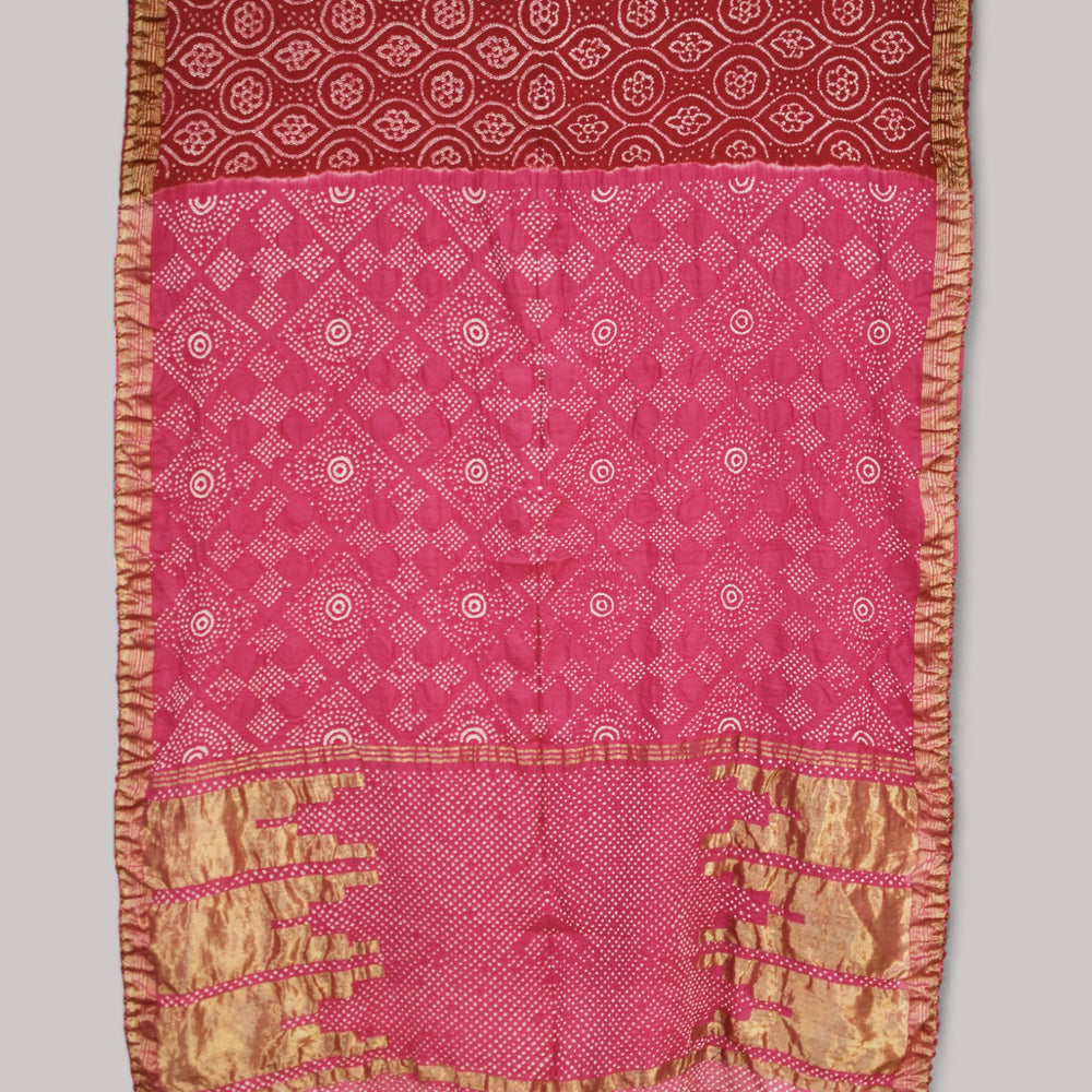 
                      
                        Red - Tie and Dye Bandhani Organic Cotton Saree
                      
                    
