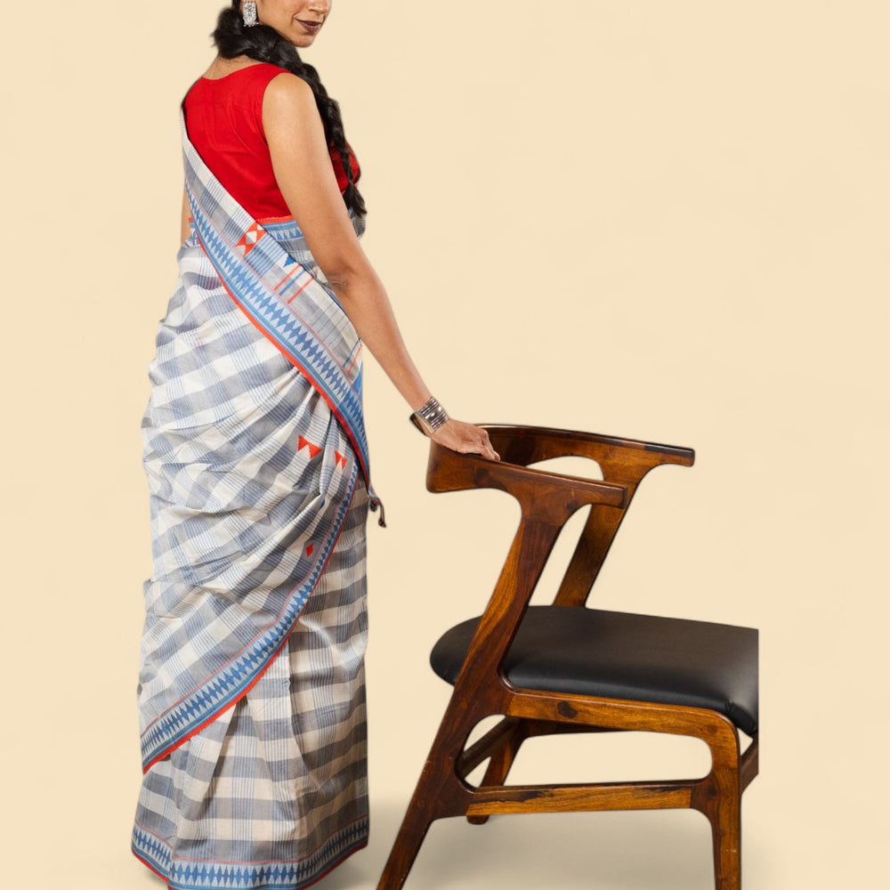 Off-White - Korvai & Buttas  Organic Cotton Saree
