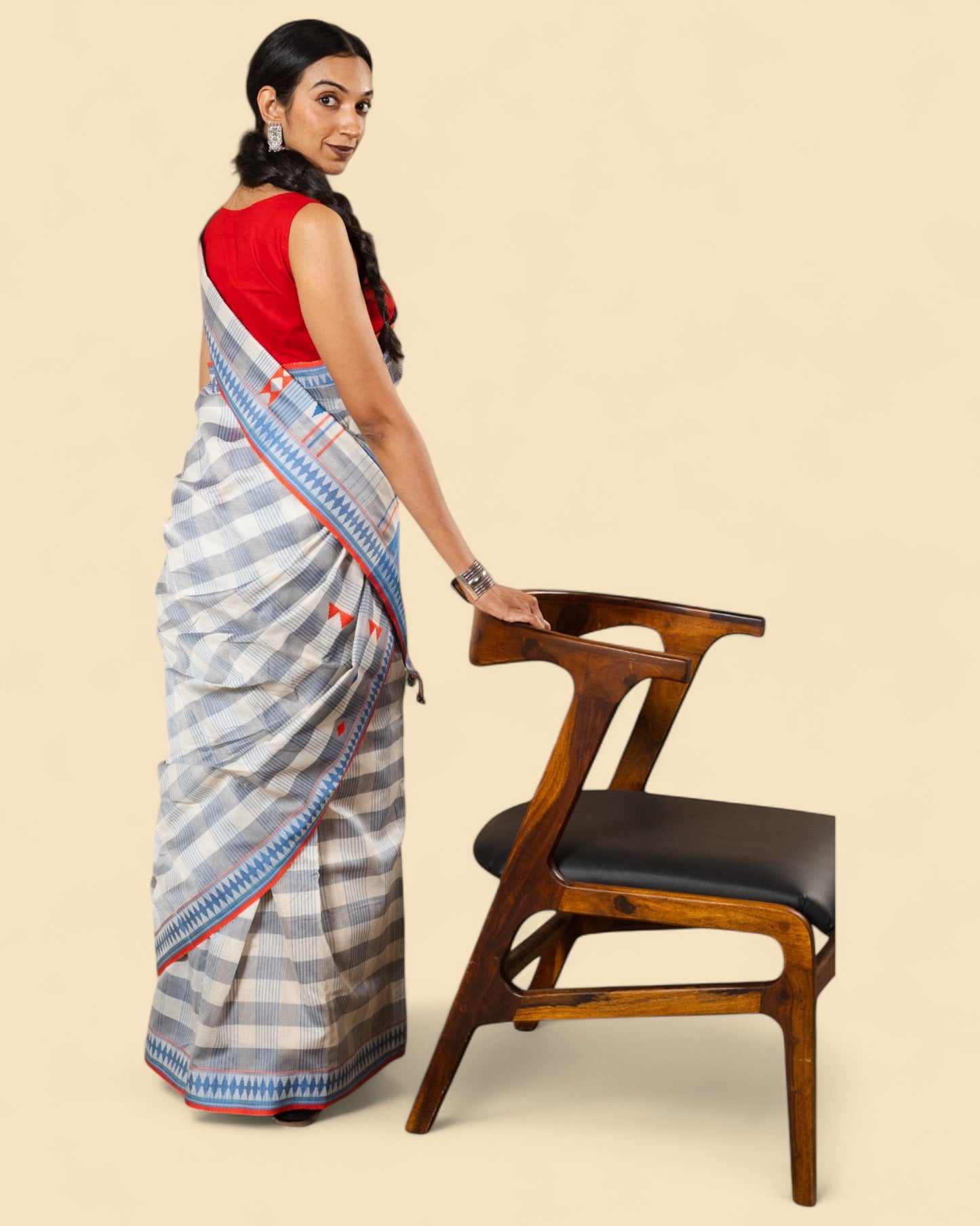 Off-White - Korvai & Buttas  Organic Cotton Saree
