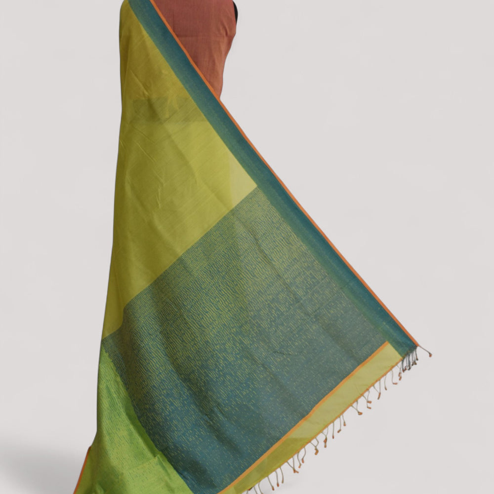 Parrot Green - Classic Organic Cotton Saree