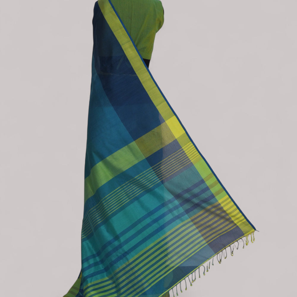 Blue - Classic Organic Cotton Saree