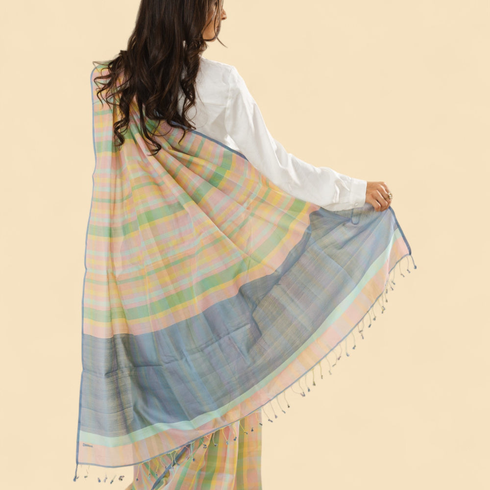 
                      
                        Pastel Checks - Organic Cotton Saree
                      
                    