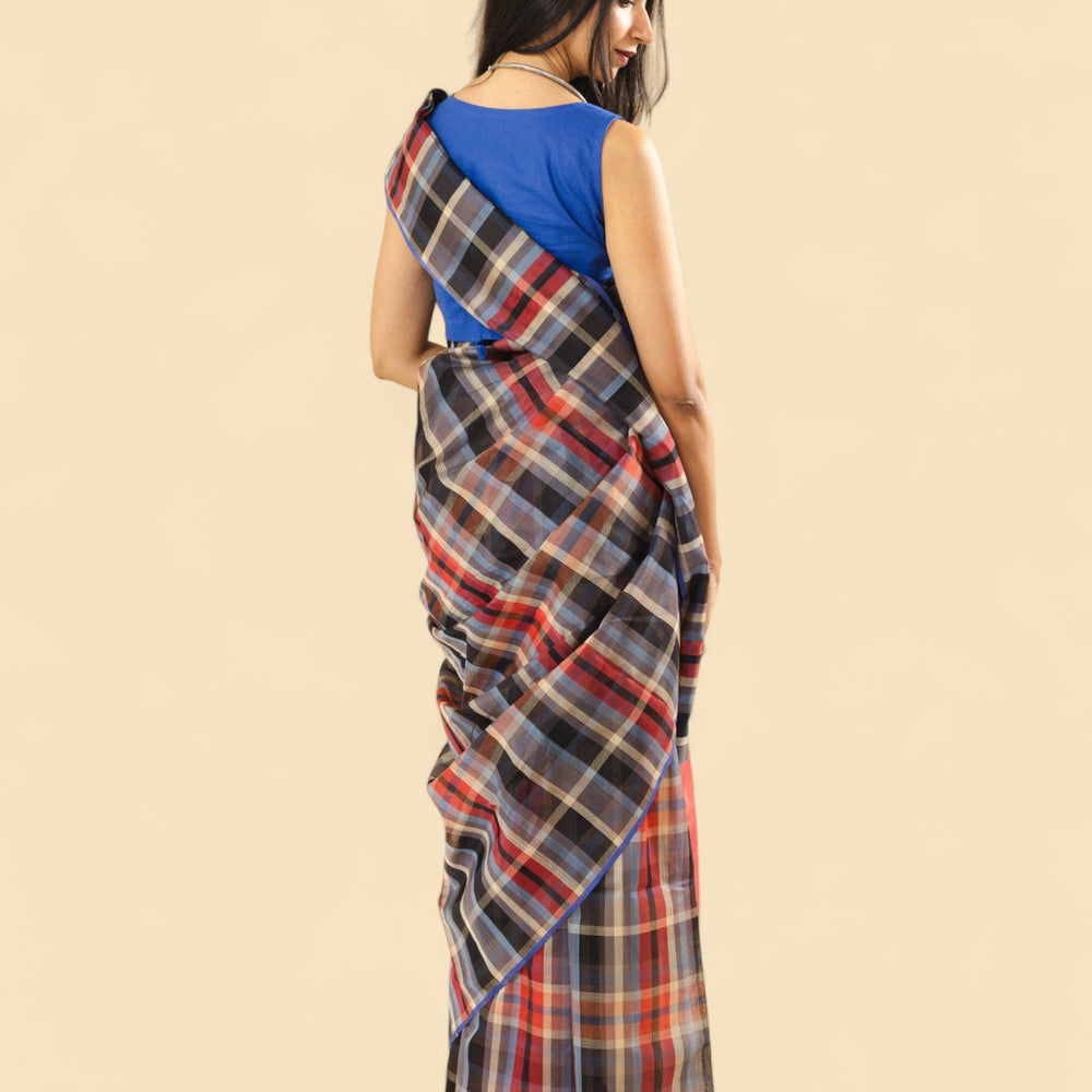 Brown & Red - Organic Cotton Saree