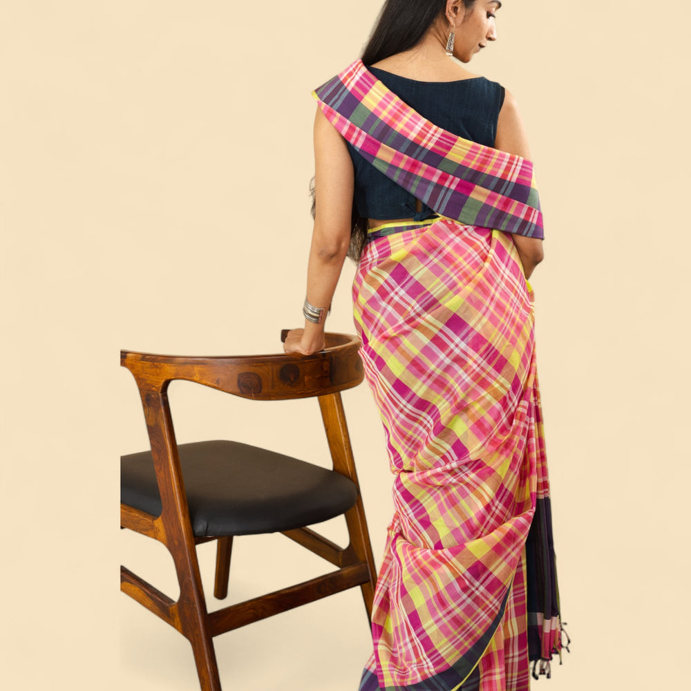 
                      
                        Pink & Green - Organic Cotton Saree
                      
                    
