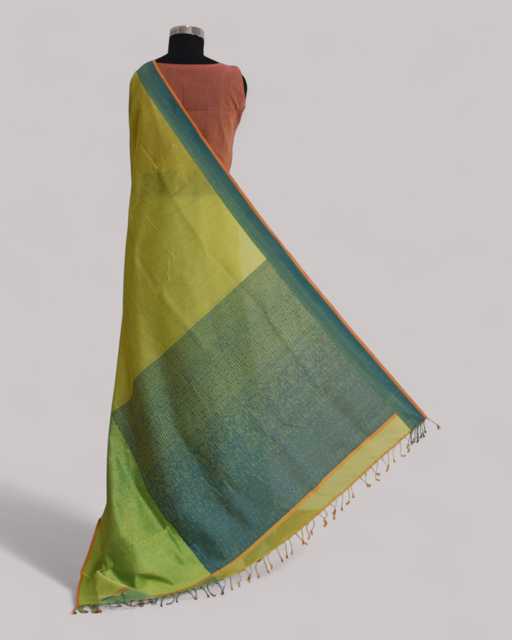 Green & Blue - Classic Organic Cotton Saree