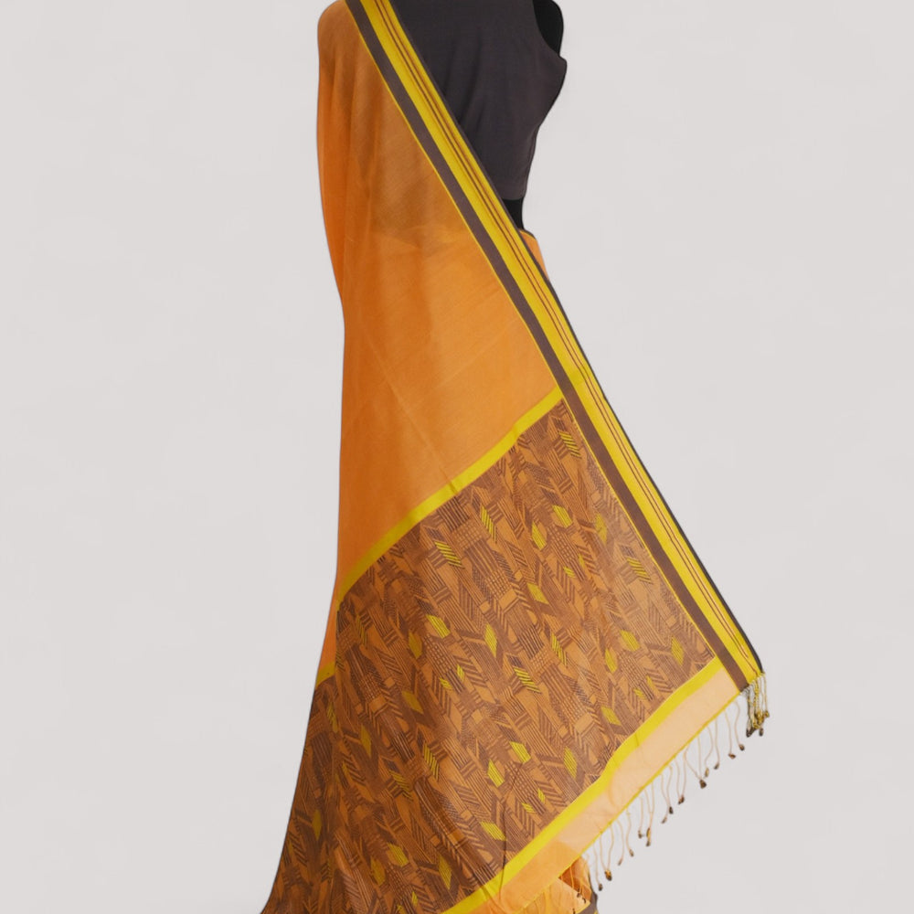 Mustard Yellow - Athangudi Organic Cotton Saree
