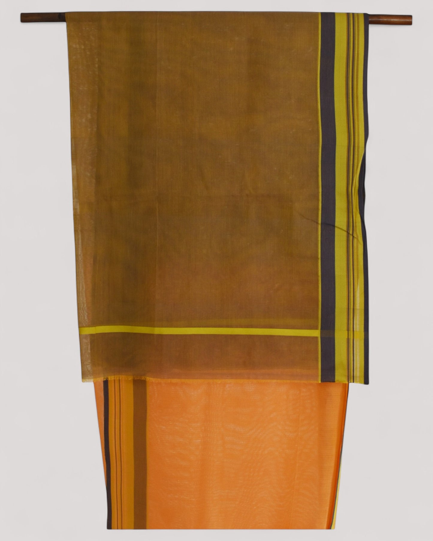 Mustard Yellow - Athangudi Organic Cotton Saree