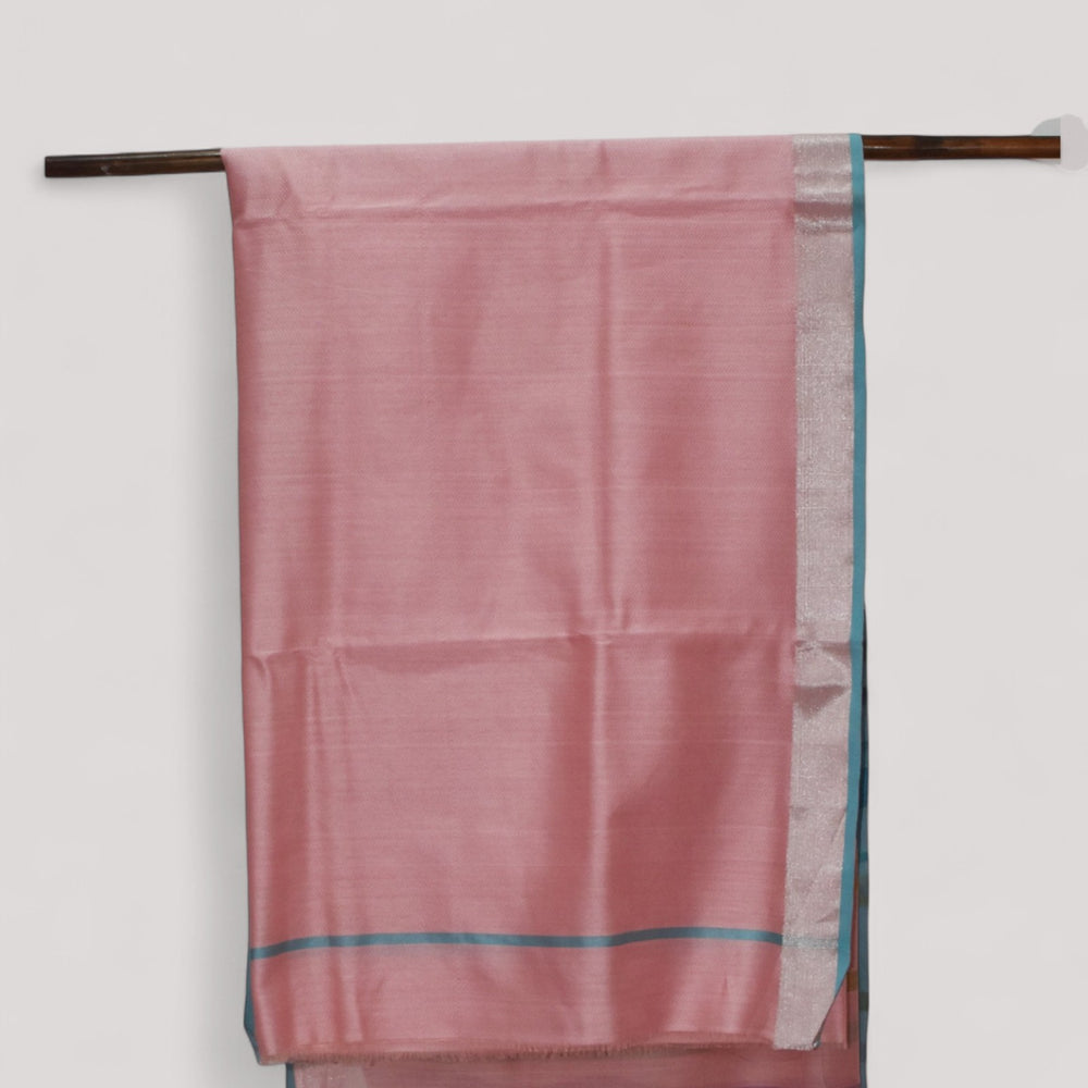 Pink - Striped Quilt Organic Cotton Saree