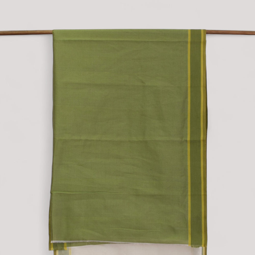 
                      
                        White - Leaf Motif Organic Cotton Saree
                      
                    