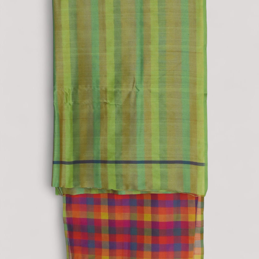 
                      
                        Multicolour - Basket Motif Organic Cotton Saree
                      
                    