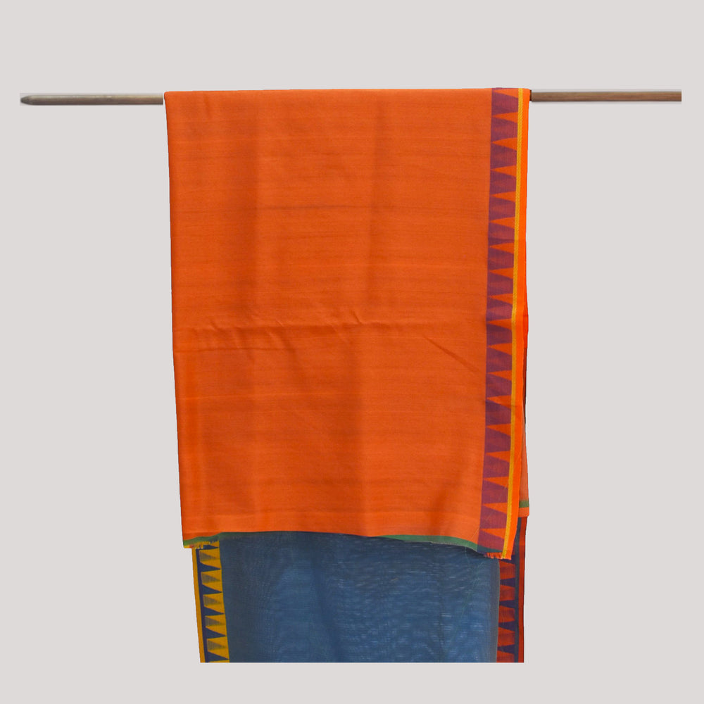 
                      
                        Blueish Grey - Temple Motif Organic Cotton Saree
                      
                    