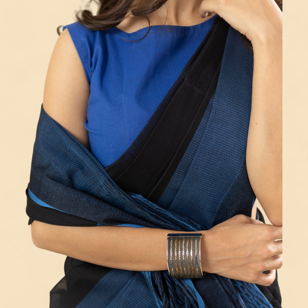 
                      
                        Black & Blue - Classic Organic Cotton Saree
                      
                    