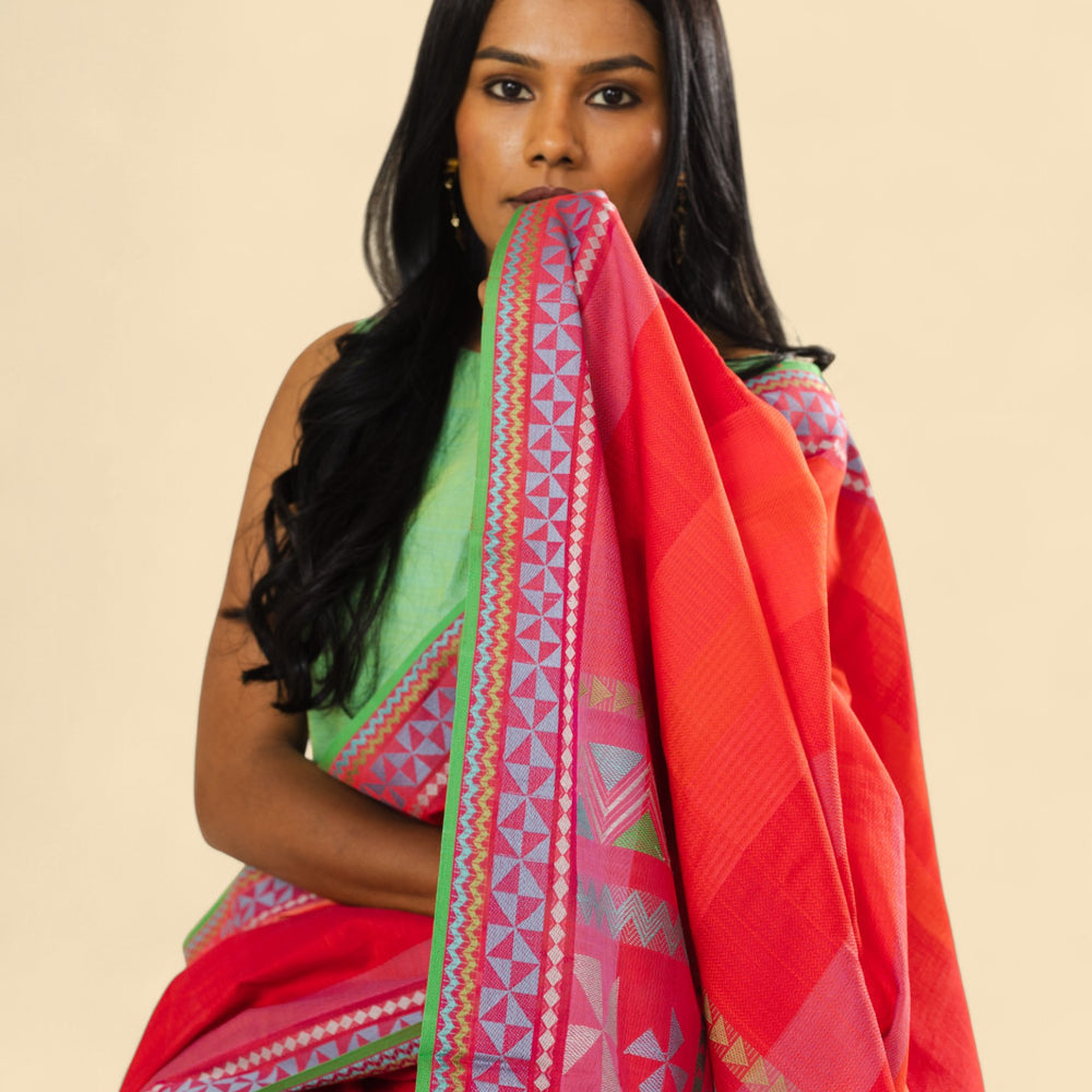 
                      
                        Red- Siddhiralli Quilt Organic Cotton Saree
                      
                    