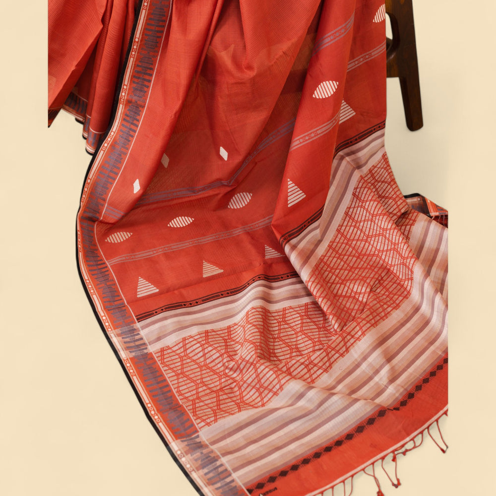 
                      
                        Rust - Interleave Quilt Organic Cotton Saree
                      
                    