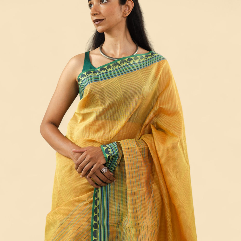 
                      
                        Mustard - Circle  Motif Organic Cotton Saree
                      
                    