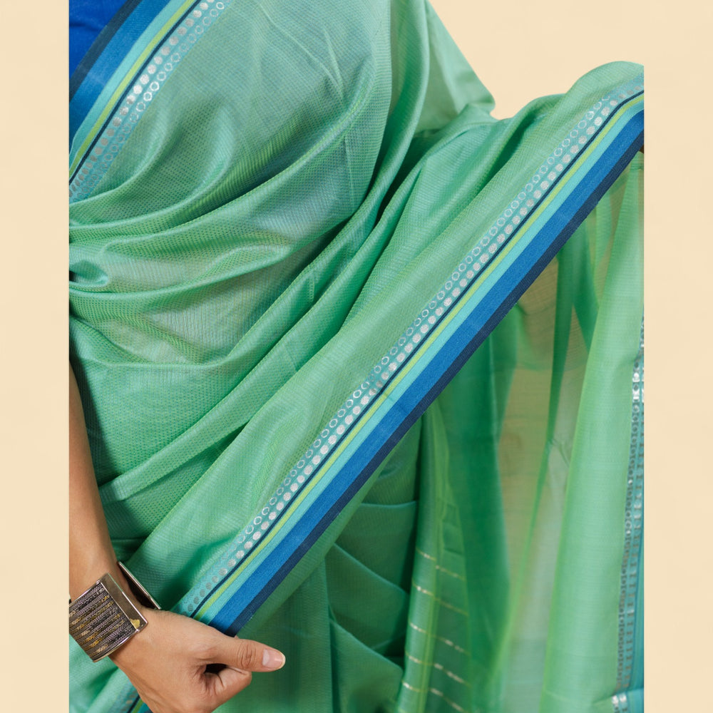 
                      
                        Sea Green - Dots and Dashes Organic Cotton Saree
                      
                    
