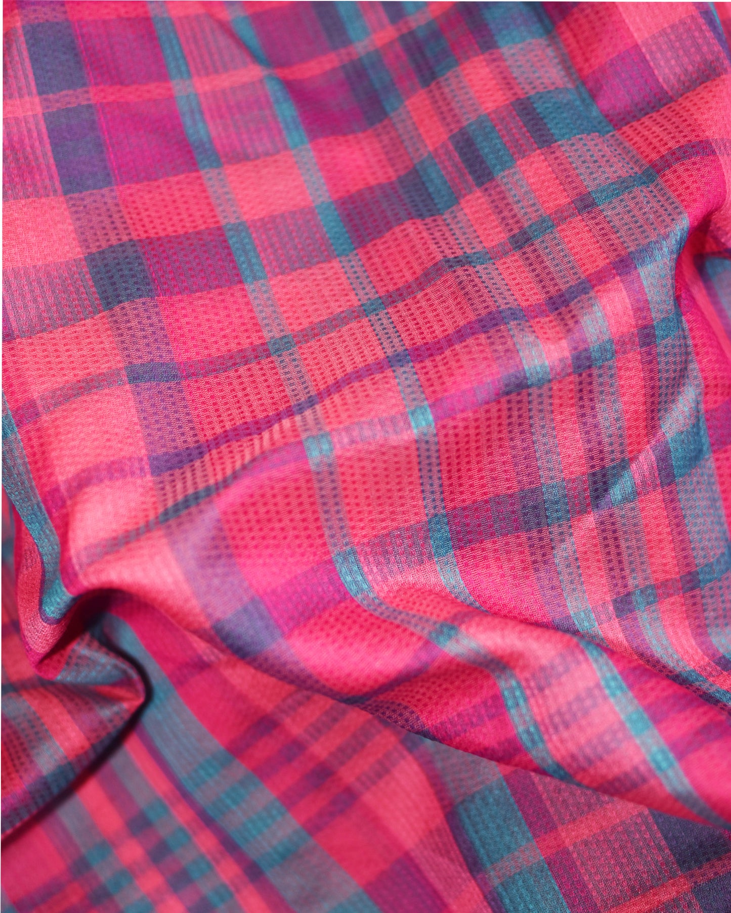 Pink - Checks Organic Cotton Saree