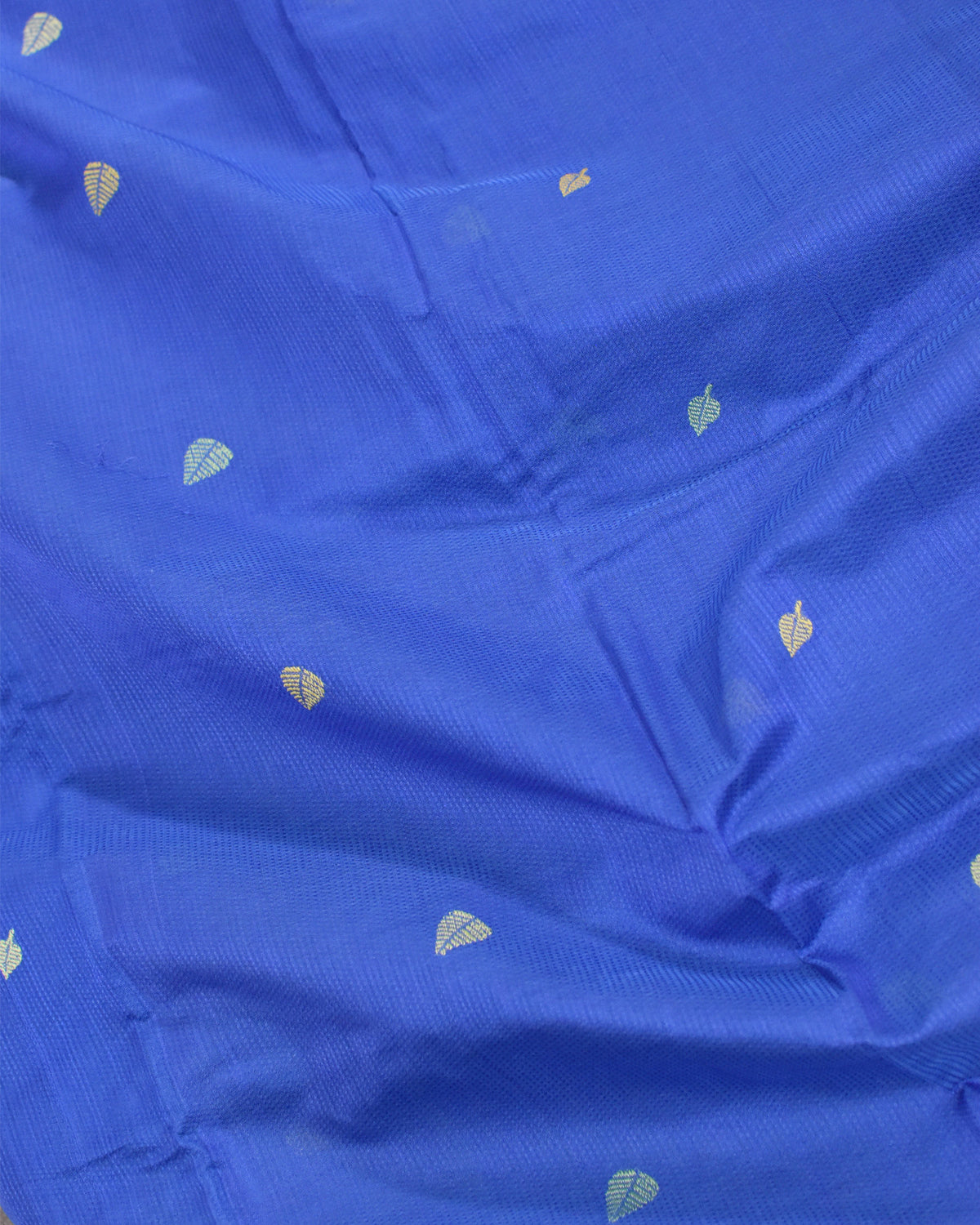 Blue - Tree & Leaves Motif Organic Cotton Saree